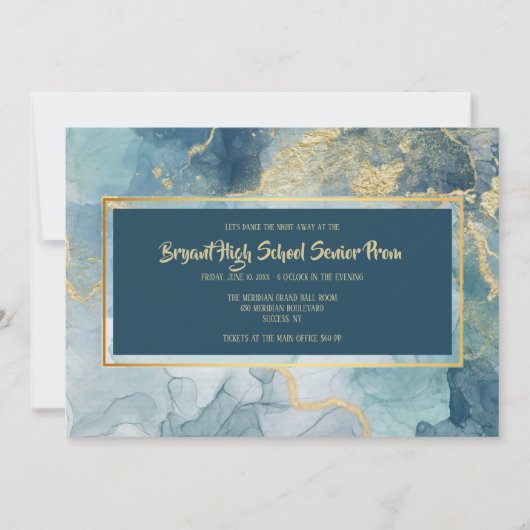 Blue and Gold Invitations 招待状 (正面)