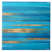 Blue and Gold lines Abstract N2 タイル (正面)