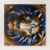 Blue And Gold Lion Head, ジグソーパズル (横)