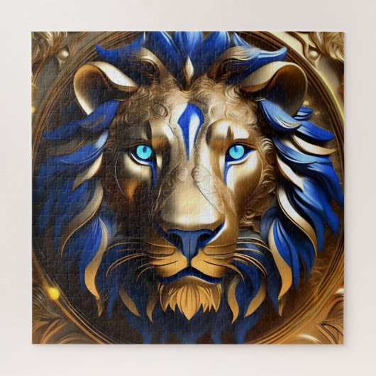 Blue And Gold Lion Head, ジグソーパズル (縦)