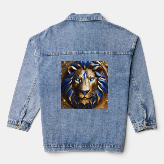 Blue And Gold Lion Head, デニムジャケット (裏面)