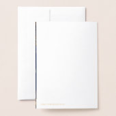 Blue and Gold Luxury Floral Wedding Invitation  箔カード (裏面封筒付き)