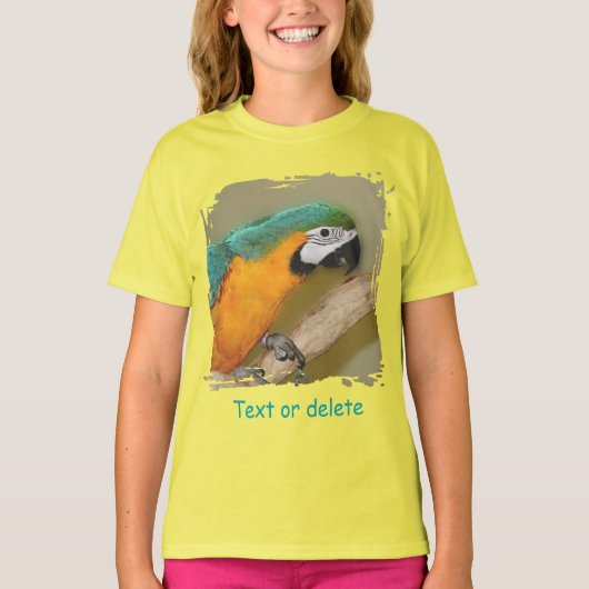 Blue And Gold Macaw Parrot Personalized Tシャツ (正面)
