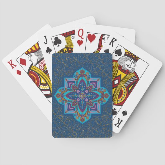 Blue and Gold Mandala Playing Cards トランプ (裏面)