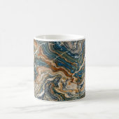 Blue and Gold Marble Swirl Pattern Coffee Mug コーヒーマグカップ (中央)