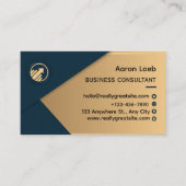 blue and gold modern business consultant business  名刺 (正面)