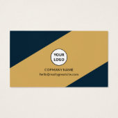 Blue and Gold Modern Corporate Business Card (裏面)