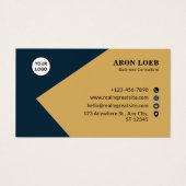 Blue and Gold Modern Corporate Business Card (正面)