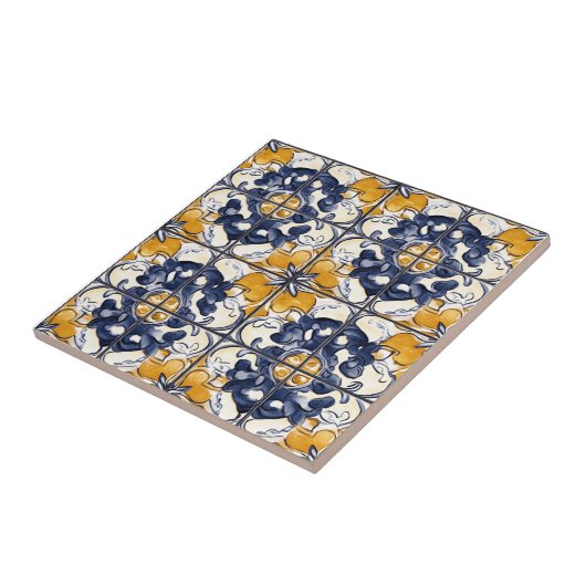 Blue and Gold Pattern Ceramic Tile タイル (側面)
