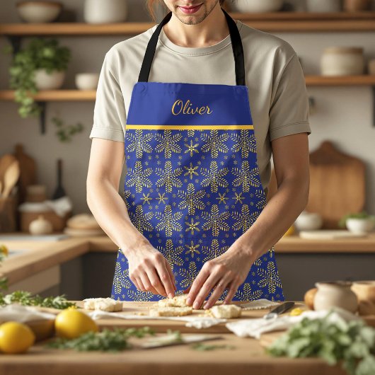 Blue and Gold Personalized エプロン