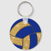 Blue and Gold Personalized Volleyball Team Gifts キーホルダー (裏面)