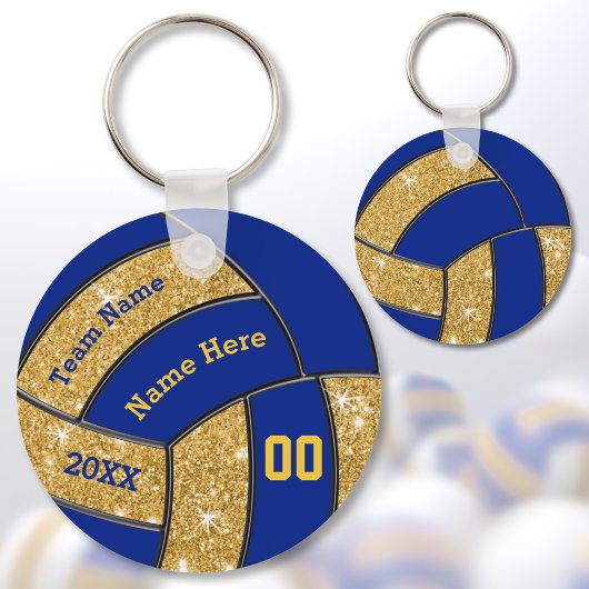 Blue and Gold Personalized Volleyball Team Gifts キーホルダー
