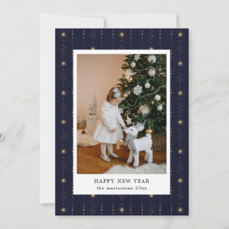 Blue And Gold Stars Wallpaper Photo Holiday Card シーズンカード