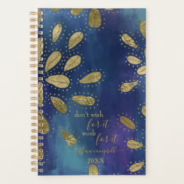Blue and Gold with Motivational Quote Planner プランナー手帳