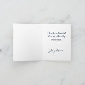 Blue and Gold With Navy Flower Thank You Card カード (内部)