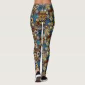 Blue and Gray Daisies Leggings レギンス (裏面)