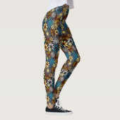 Blue and Gray Daisies Leggings レギンス (右)