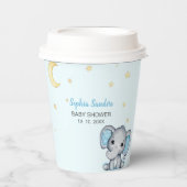 Blue and Gray Elephant Baby Shower  紙コップ (正面)