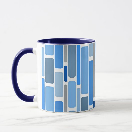 Blue and gray geometric pattern, マグカップ (左)