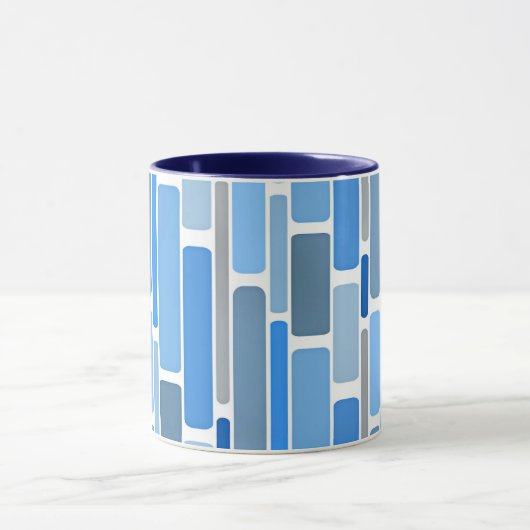 Blue and gray geometric pattern, マグカップ (中央)