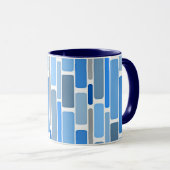 Blue and gray geometric pattern, マグカップ (正面右)