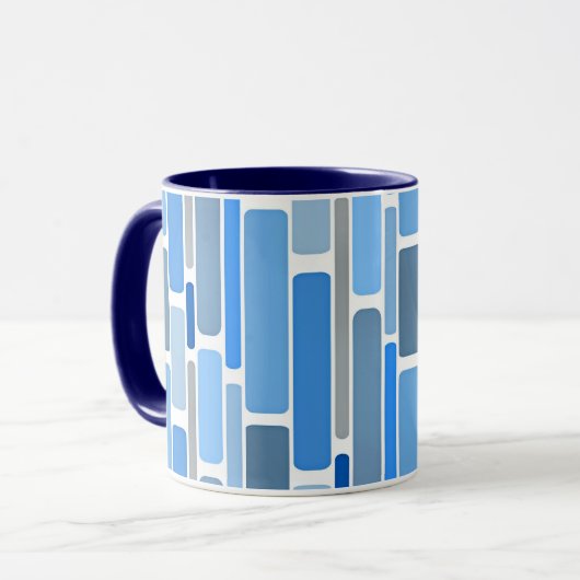 Blue and gray geometric pattern, マグカップ (正面左)