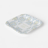 Blue and Green Bespoke Wedding ペーパープレート (傾斜あり)