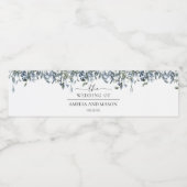 Blue and Green Botanical Greenery Wedding  ペットボトルラベル (シングルラベル)