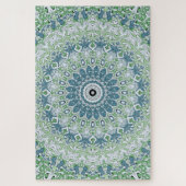 Blue and Green Coastal Medallion Pattern ジグソーパズル (縦)