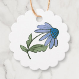 Blue and Green Coneflower Thank You フェイバータグ