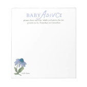 Blue and Green Country Floral Baby Shower Advice ノートパッド (正面)