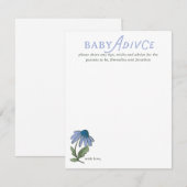 Blue and Green Country Floral Baby Shower Advice 出欠カード (正面/裏面)