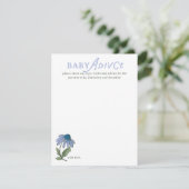 Blue and Green Country Floral Baby Shower Advice 出欠カード (スタンド正面)