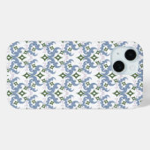 blue and green damask ornament pointillism Case-Mate iPhoneケース (裏面 (横))