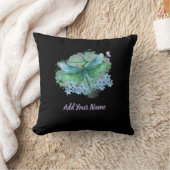 Blue and Green Dragonfly Throw Pillow クッション (ブランケット)
