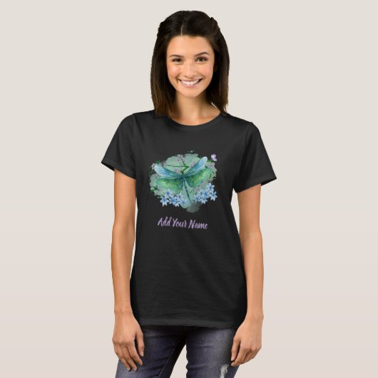 Blue and Green Dragonfly Tshirt Tシャツ (正面フル)