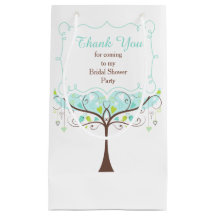 Blue and Green Floral Bird Bridal Shower Thank You