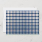 Blue and Green Gingham Plaid Tartan Monogram ノートカード (裏面)