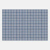 Blue and Green Gingham Plaid Tartan Monogram ラッピングペーパーシート (正面3)
