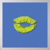 Blue and Green Kissing Lips ポスター (正面)