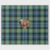 Blue and Green Modern Tartan Photo Christmas ラッピングペーパー (フラット)
