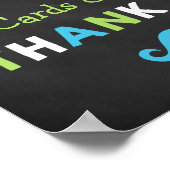 Blue and Green Mustache Chalkboard Baby Shower ポスター (角)