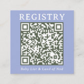 Blue and Green Simple Registry Shoppable QR Code エンクロージャーカード (正面)