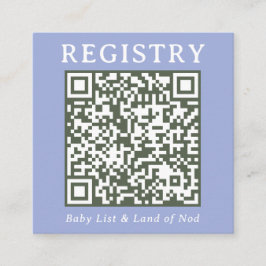 Blue and Green Simple Registry Shoppable QR Code エンクロージャーカード