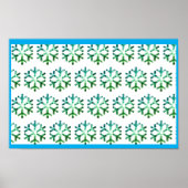 Blue and Green Snow Flake on a Christmas Wall  ポスター (正面)