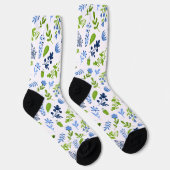 Blue and Green Spring Floral  ソックス (右)