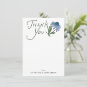 Blue and Green Wildflower Flat Thank You Notes サンキューカード (スタンド正面)