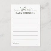 Blue and Green Wishes for Baby Shower Card 出欠カード (正面)