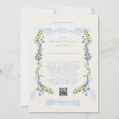 blue and greenery all in one RSVP DETAILS wedding 招待状 (裏面)