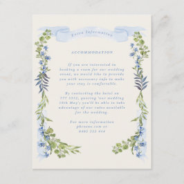 blue and greenery garden crest wreath wedding エンクロージャーカード
